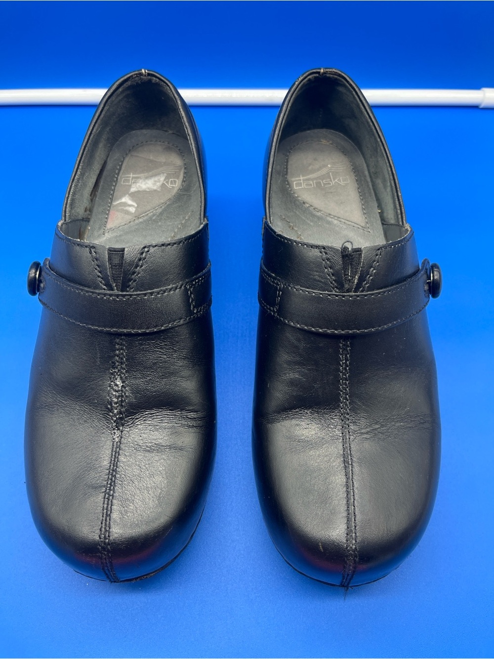 Dansko Black Leather Clogs, Size 40 EU/9.5-10 US
